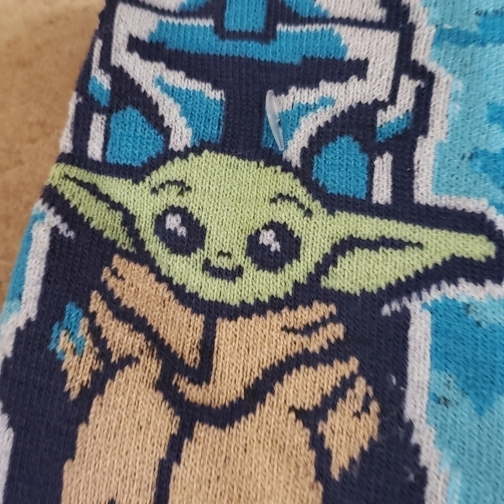 STAR wars mandalorian new crew socks 2 pair grogu storm trooper - Picture 4 of 7